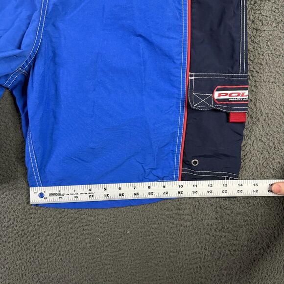 Vtg Polo Sport Board Shorts Mens XL Blue Bathing Suit Cargo 90s Y2K - Picture 14 of 15